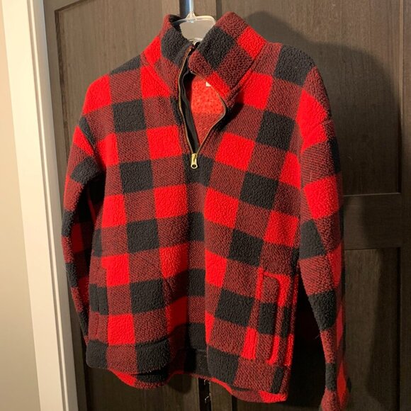 Old Navy buffalo plaid fleece jacket, Women's small - Picture 1 of 6